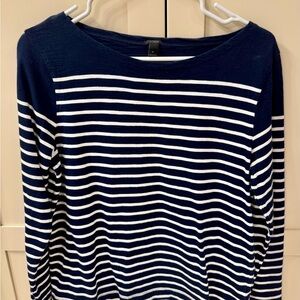 J. Crew Striped Navy and White top